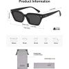 imageSOJOS Trendy Polarized Sunglasses Womens Men Retro Vintage 90s Cute Cat Eye Narrow Sun Glasses SJ2381Black Frame Grey Lens