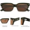 imageSOJOS Trendy Polarized Sunglasses Womens Men Retro Vintage 90s Cute Cat Eye Narrow Sun Glasses SJ2381Green Frame Brown Lens