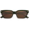 imageSOJOS Trendy Polarized Sunglasses Womens Men Retro Vintage 90s Cute Cat Eye Narrow Sun Glasses SJ2381Green Frame Brown Lens