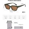 imageSOJOS Trendy Polarized Sunglasses Womens Men Retro Vintage 90s Cute Cat Eye Narrow Sun Glasses SJ2381Green Frame Brown Lens