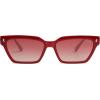 imageSOJOS Trendy Polarized Sunglasses Womens Men Retro Vintage 90s Cute Cat Eye Narrow Sun Glasses SJ2381Red Frame Grading Red Lens