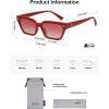 imageSOJOS Trendy Polarized Sunglasses Womens Men Retro Vintage 90s Cute Cat Eye Narrow Sun Glasses SJ2381Red Frame Grading Red Lens