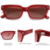 imageSOJOS Trendy Polarized Sunglasses Womens Men Retro Vintage 90s Cute Cat Eye Narrow Sun Glasses SJ2381Red Frame Grading Red Lens