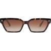 imageSOJOS Trendy Polarized Sunglasses Womens Men Retro Vintage 90s Cute Cat Eye Narrow Sun Glasses SJ2381Tortoise Frame Brown Grading Lens
