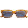 imageSOJOS Trendy Polarized Sunglasses Womens Men Retro Vintage 90s Cute Cat Eye Narrow Sun Glasses SJ2381Yellow Tortoise Frame Blue Lens