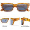 imageSOJOS Trendy Polarized Sunglasses Womens Men Retro Vintage 90s Cute Cat Eye Narrow Sun Glasses SJ2381Yellow Tortoise Frame Blue Lens