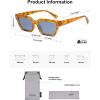 imageSOJOS Trendy Polarized Sunglasses Womens Men Retro Vintage 90s Cute Cat Eye Narrow Sun Glasses SJ2381Yellow Tortoise Frame Blue Lens