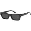 imageSOJOS Trendy Polarized Rectangle Sunglasses Womens Men Retro Vintage Sun Glasses SJ2379Black Frame Grey Lens