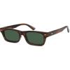 Brown Stripe Pattern Frame Green Lens