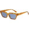 Yellow Tortoise Frame Blue Lens