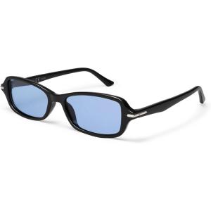 imageSOJOS Retro Polarized Narrow Rectangle Sunglasses Womens Mens Vintage Skinny 80s 90s Small Shades SJ2376Blue
