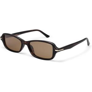 imageSOJOS Retro Polarized Narrow Rectangle Sunglasses Womens Mens Vintage Skinny 80s 90s Small Shades SJ2376Brown