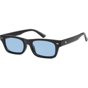 imageSOJOS Trendy Polarized Rectangle Sunglasses Womens Men Retro Vintage Sun Glasses SJ2379Black Frame Blue Lens