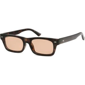 imageSOJOS Trendy Polarized Rectangle Sunglasses Womens Men Retro Vintage Sun Glasses SJ2379Tortorise Frame Orange Lens