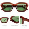 imageSOJOS Retro Polarized Square Sunglasses Womens Mens Vintage 70s 80s 90s Hexagon Shades SJ2377Brown