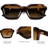 imageSOJOS Retro Polarized Square Sunglasses Womens Mens Vintage 70s 80s 90s Hexagon Shades SJ2377Demi