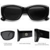 imageSOJOS Retro Square Polarized Sunglasses Womens Mens Vintage Thick Chunky Frame 80s 90s Large Shades SJ2374Black