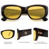 imageSOJOS Retro Square Polarized Sunglasses Womens Mens Vintage Thick Chunky Frame 80s 90s Large Shades SJ2374Yellow