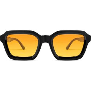 imageSOJOS Retro Polarized Square Sunglasses Womens Mens Vintage 70s 80s 90s Hexagon Shades SJ2377Orange