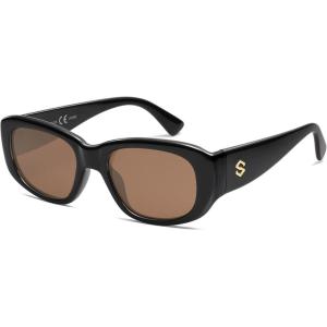 imageSOJOS Retro Square Polarized Sunglasses Womens Mens Vintage Thick Chunky Frame 80s 90s Large Shades SJ2374Brown