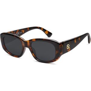 imageSOJOS Retro Square Polarized Sunglasses Womens Mens Vintage Thick Chunky Frame 80s 90s Large Shades SJ2374Demi