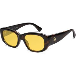 imageSOJOS Retro Square Polarized Sunglasses Womens Mens Vintage Thick Chunky Frame 80s 90s Large Shades SJ2374Yellow