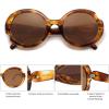imageSOJOS Big Retro Oval Round Polarized Sunglasses Womens Mens Vintage Trendy Oversized Sunnies SJ2362Brown TortoiseBrown