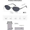 imageSOJOS Retro Small Oval Sunglasses Womens Trendy Rimless Sun Glasses Vintage Narrow Shades SJ1242Black  Grey Lens