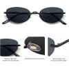 imageSOJOS Retro Small Oval Sunglasses Womens Trendy Rimless Sun Glasses Vintage Narrow Shades SJ1242Black  Grey Lens