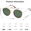 imageSOJOS Retro Vintage Round Polarized Sunglasses for Women Men Small Double Bridge Circle Sunnies SJ1104Brown TortoiseGreen