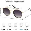 imageSOJOS Retro Vintage Round Polarized Sunglasses for Women Men Small Double Bridge Circle Sunnies SJ1104GoldGrey
