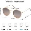imageSOJOS Retro Vintage Round Polarized Sunglasses for Women Men Small Double Bridge Circle Sunnies SJ1104GreyGrey