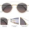 imageSOJOS Retro Vintage Round Polarized Sunglasses for Women Men Small Double Bridge Circle Sunnies SJ1104GreyGrey