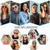imageSOJOS Retro Vintage Round Polarized Sunglasses for Women Men Small Double Bridge Circle Sunnies SJ1104Matte BlackBlue