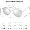 imageSOJOS Retro Vintage Round Polarized Sunglasses for Women Men Small Double Bridge Circle Sunnies SJ1104SilverSilver