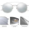 imageSOJOS Retro Vintage Round Polarized Sunglasses for Women Men Small Double Bridge Circle Sunnies SJ1104SilverSilver