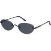 imageSOJOS Retro Small Oval Sunglasses Womens Trendy Rimless Sun Glasses Vintage Narrow Shades SJ1242Black  Grey Lens