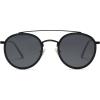 imageSOJOS Retro Vintage Round Polarized Sunglasses for Women Men Small Double Bridge Circle Sunnies SJ1104Dark BlackGrey