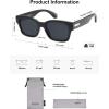 imageSOJOS Classic Square Polarized Sunglasses for Women Men Trendy Unisex Design SJ2372BlackGrey
