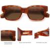 imageSOJOS Classic Square Polarized Sunglasses for Women Men Trendy Unisex Design SJ2372BrownBrown