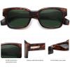 imageSOJOS Classic Square Polarized Sunglasses for Women Men Trendy Unisex Design SJ2372BrownGreen