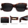 imageSOJOS Classic Square Polarized Sunglasses for Women Men Trendy Unisex Design SJ2372BrownGrey