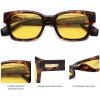 imageSOJOS Classic Square Polarized Sunglasses for Women Men Trendy Unisex Design SJ2372BrownYellow