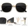 imageSOJOS Classic Trendy Square Sunglasses for Women Men Cute Big Frame Gold Shades SJ1137Bright GoldGrey