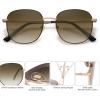 imageSOJOS Classic Trendy Square Sunglasses for Women Men Cute Big Frame Gold Shades SJ1137Dark GreenGradient Brown
