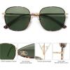 imageSOJOS Classic Trendy Square Sunglasses for Women Men Cute Big Frame Gold Shades SJ1137Dark TortoiseGreen