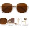 imageSOJOS Classic Trendy Square Sunglasses for Women Men Cute Big Frame Gold Shades SJ1137GoldBrown
