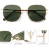 imageSOJOS Classic Trendy Square Sunglasses for Women Men Cute Big Frame Gold Shades SJ1137GoldDark Green