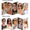 imageSOJOS Classic Trendy Square Sunglasses for Women Men Cute Big Frame Gold Shades SJ1137Matt BlackGradient Grey