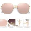 imageSOJOS Classic Trendy Square Sunglasses for Women Men Cute Big Frame Gold Shades SJ1137Shiny GoldPink Mirrored